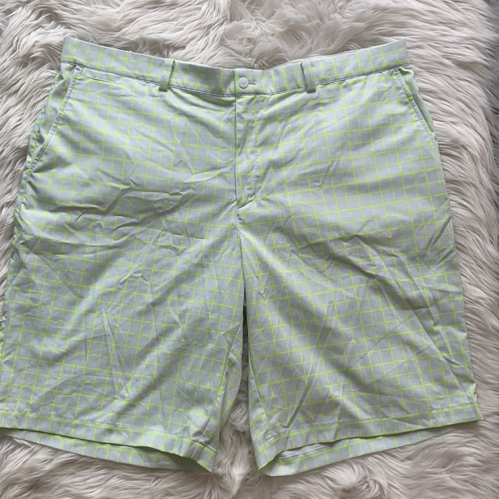 Nike Golf Shorts White Neon Green